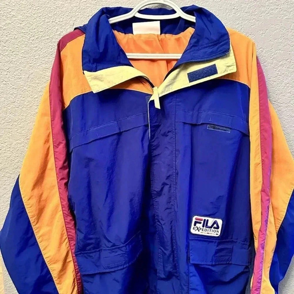 Fila Other - Vintage FILA Expedition Mens Sm Jacket Windbreaker Retro Colorblock Hidden Hood